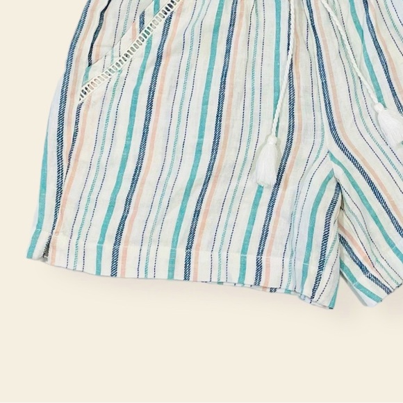 NWT Briggs Striped Elastic Waist Linen Shorts Size L - Picture 8 of 12